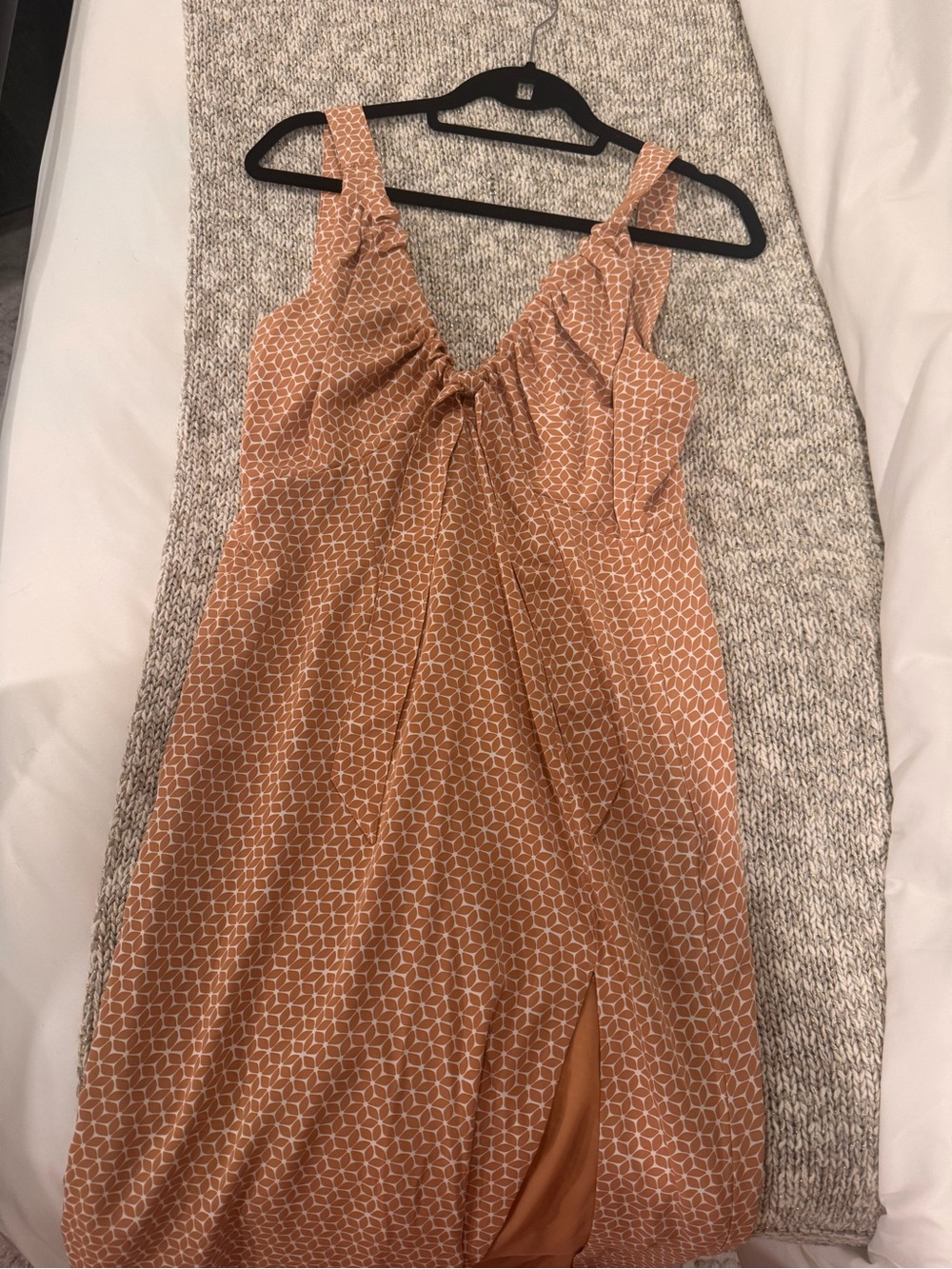 Abercrombie & Fitch Rust-Pattern Midi Dress